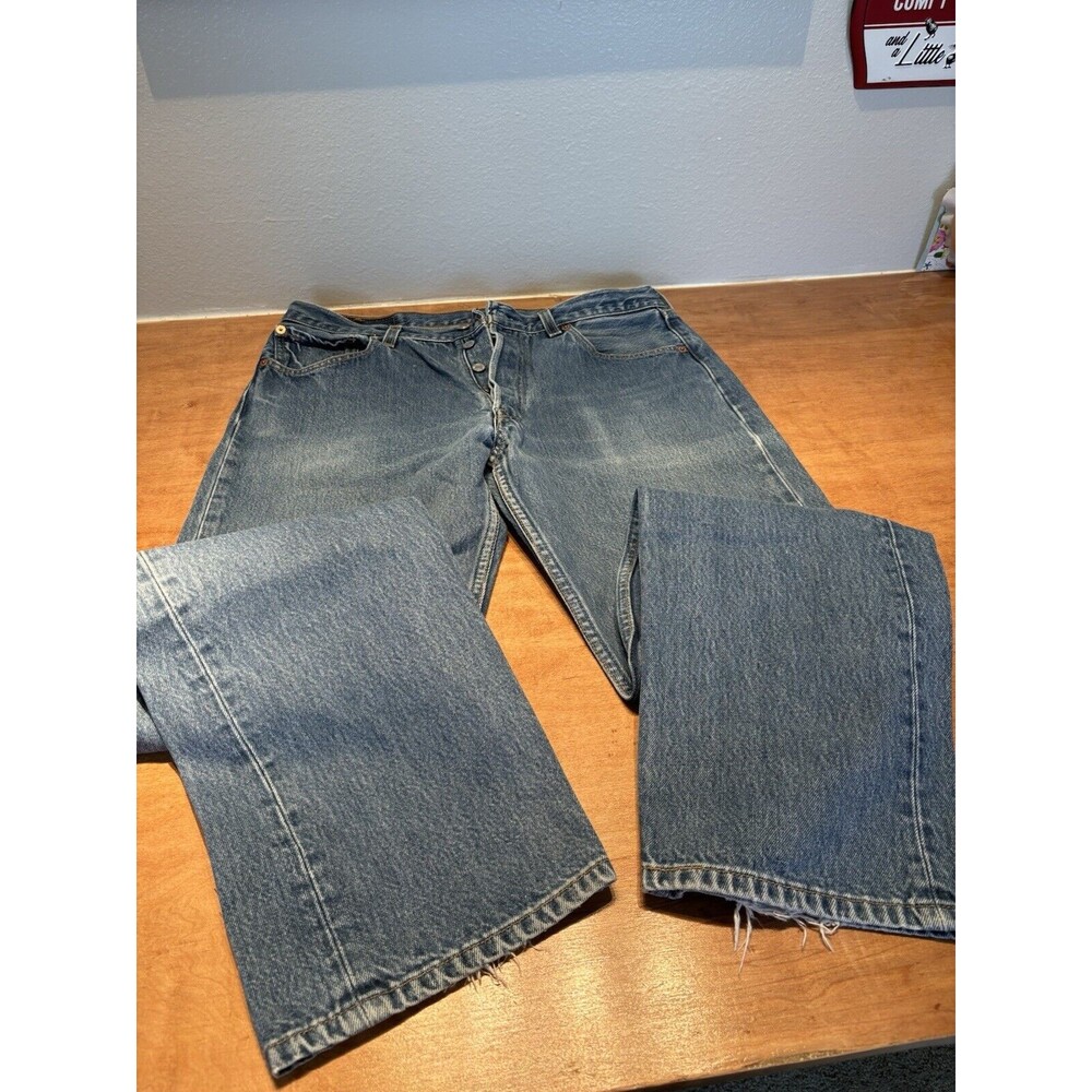 Vintage Levi's 501xx 0000 Blue Denim Jeans 35x38 Made In USA Button Fly Mens